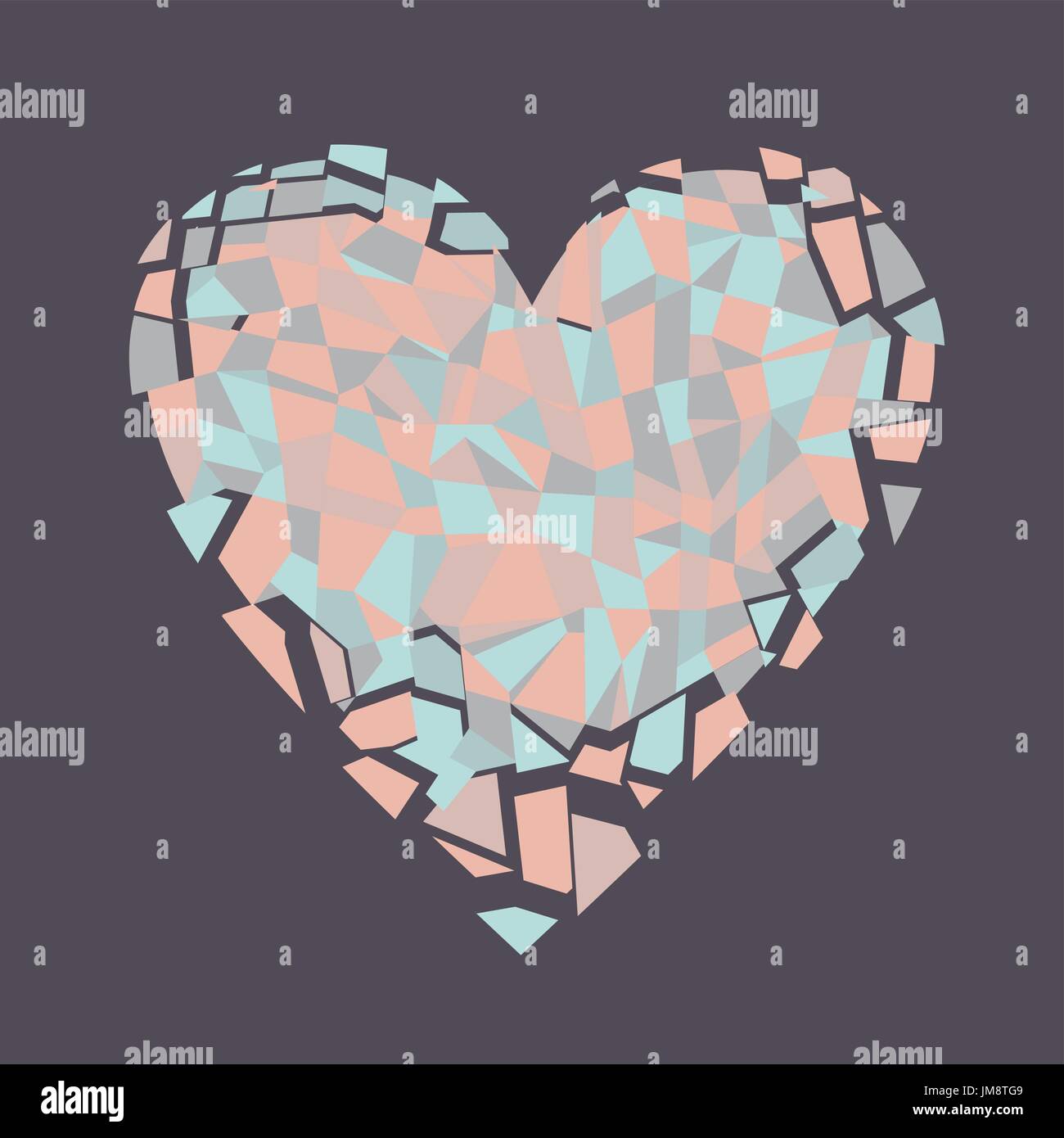 Broken heart on a white background, vector Eps 10 illustration Stock ...