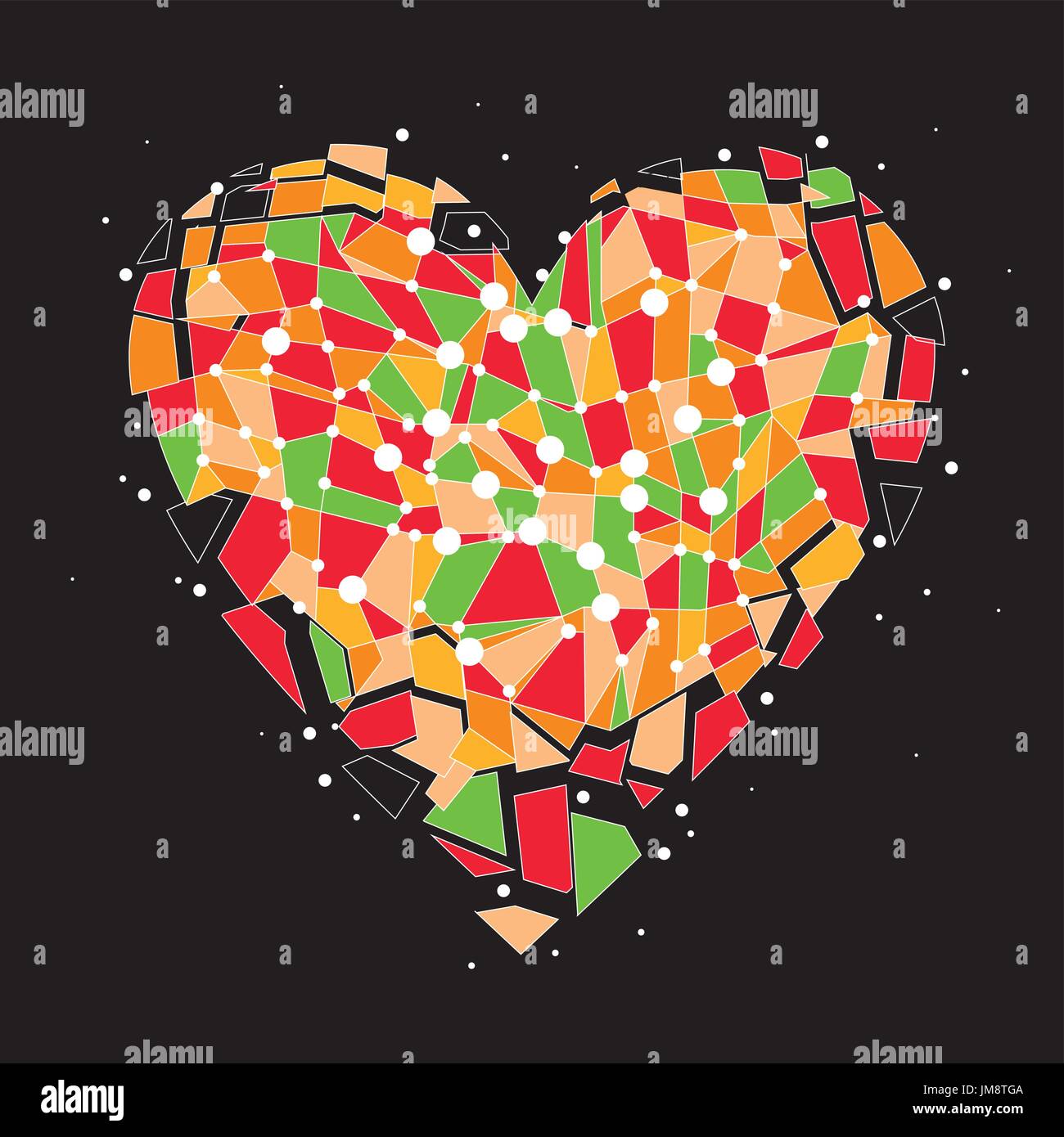 Broken heart on a white background, vector Eps 10 illustration Stock ...