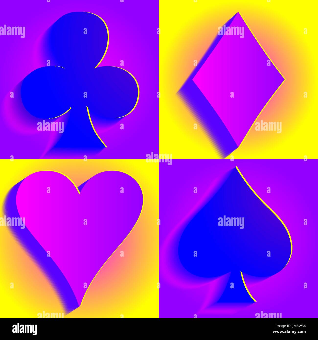 Hearts, diamonds, spades and clubs. vector illustration Stock Vector