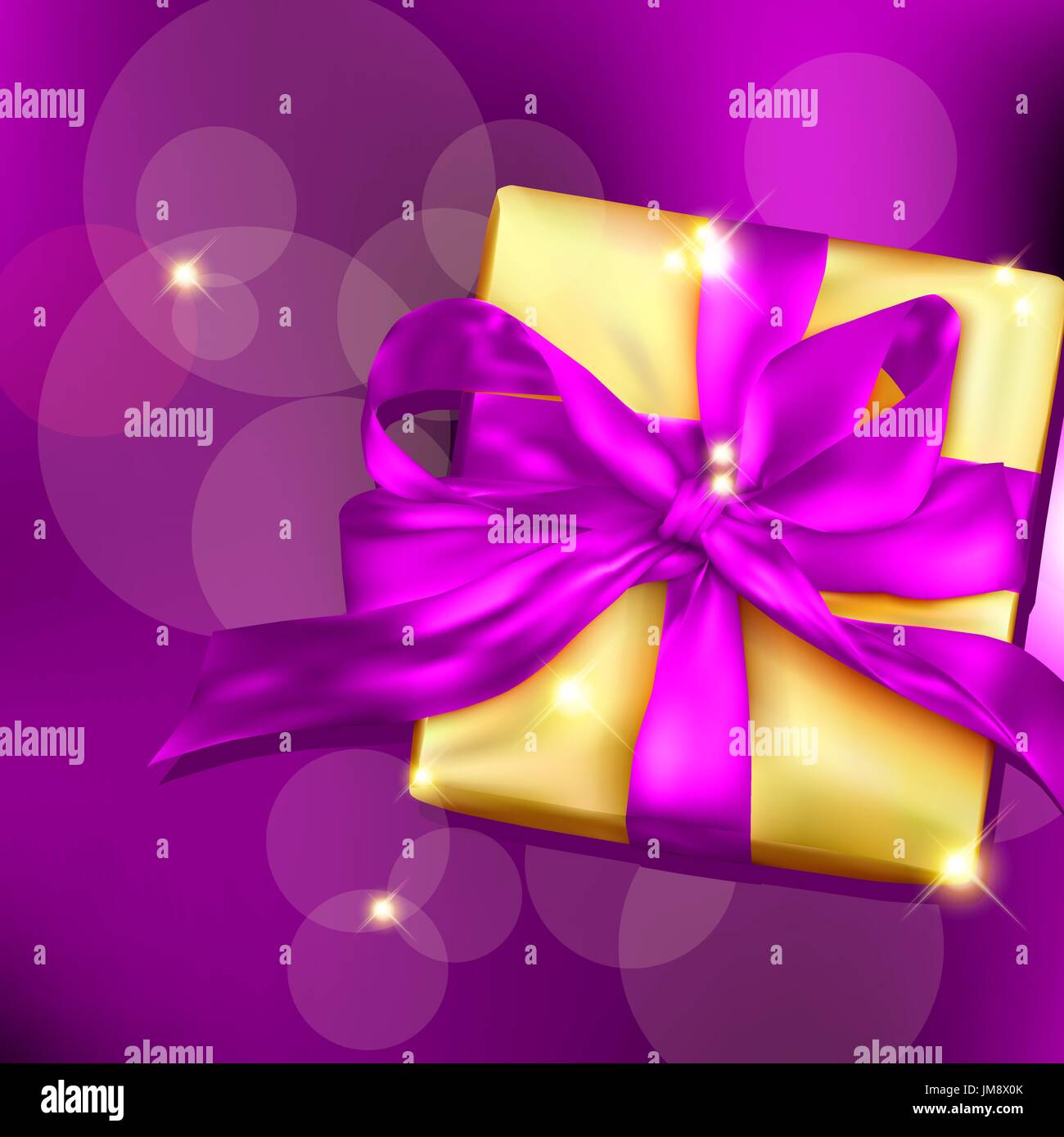Gift box with ribbon and bow. Vector illustration Stock Vector Image ...