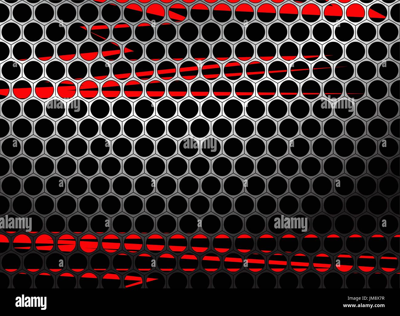 metal vector grid on a black background Stock Vector