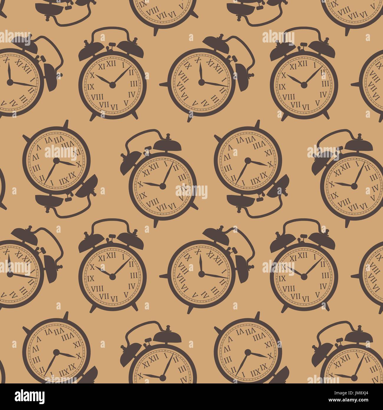 Clock seamless background. vector illustration. 10 eps Stock Vector