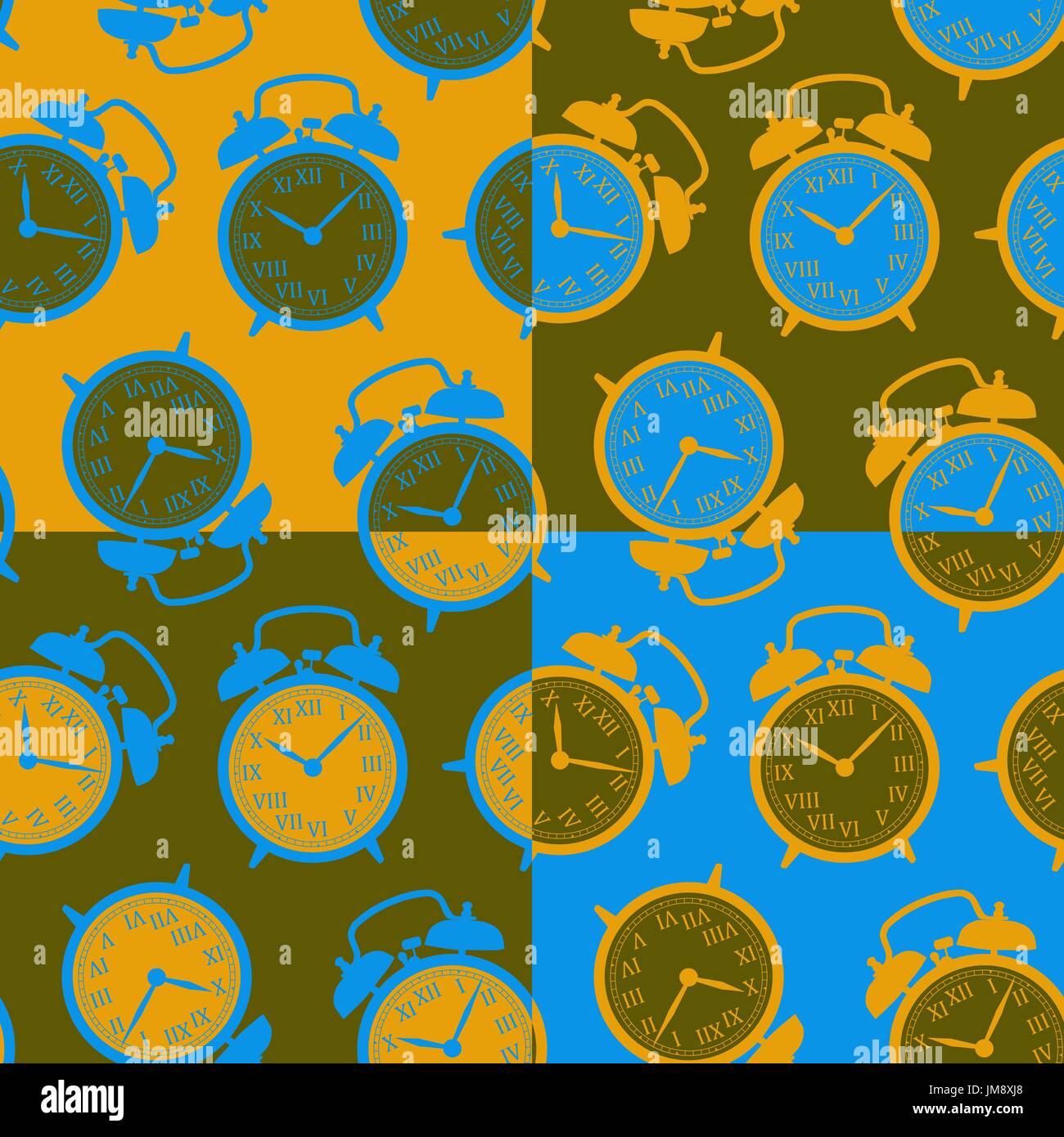 Clock seamless background. vector illustration. 10 eps Stock Vector