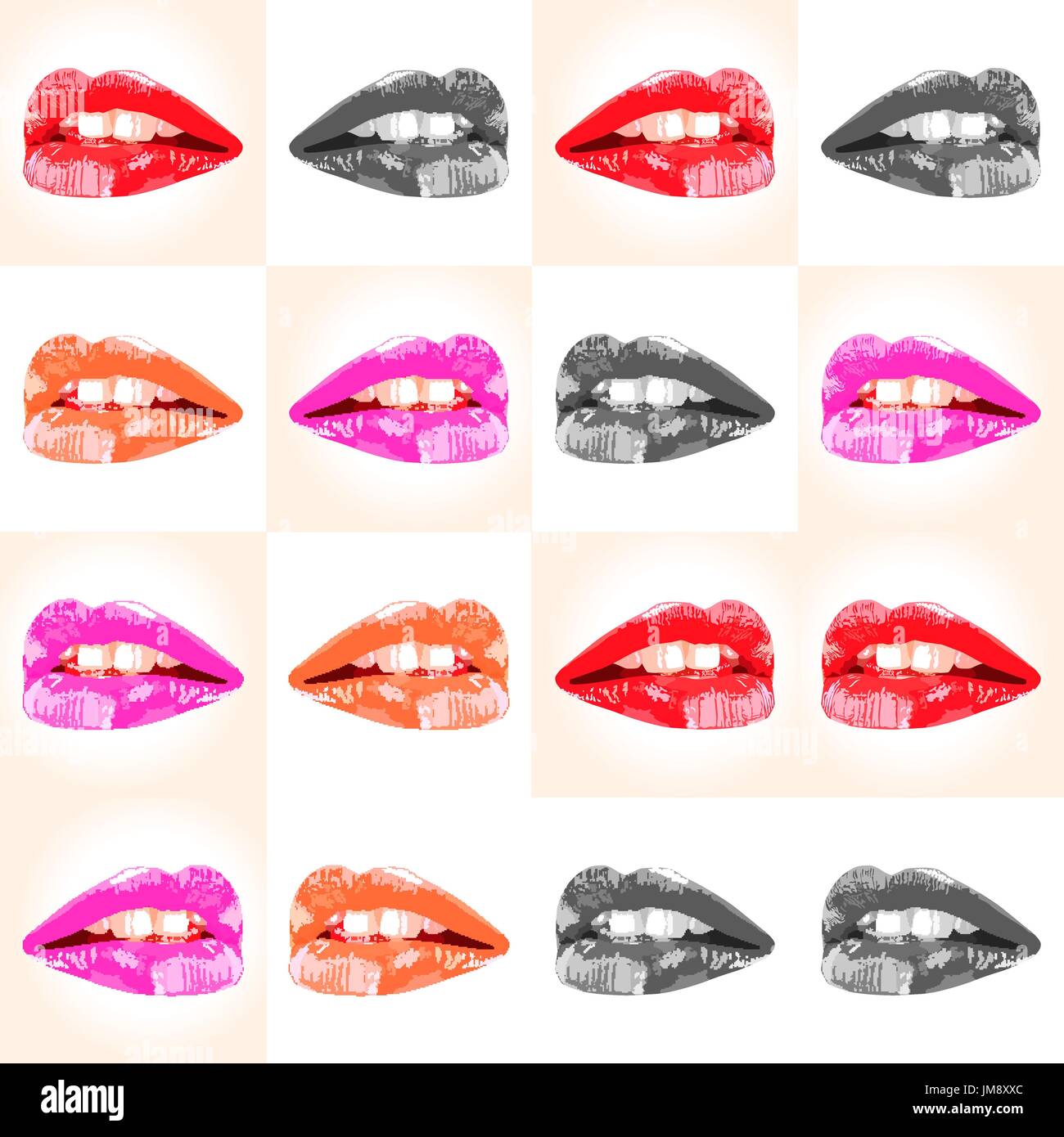 Beautiful smiling mouth with beautiful healthy teeth isolated on white Stock Vector Image & Art