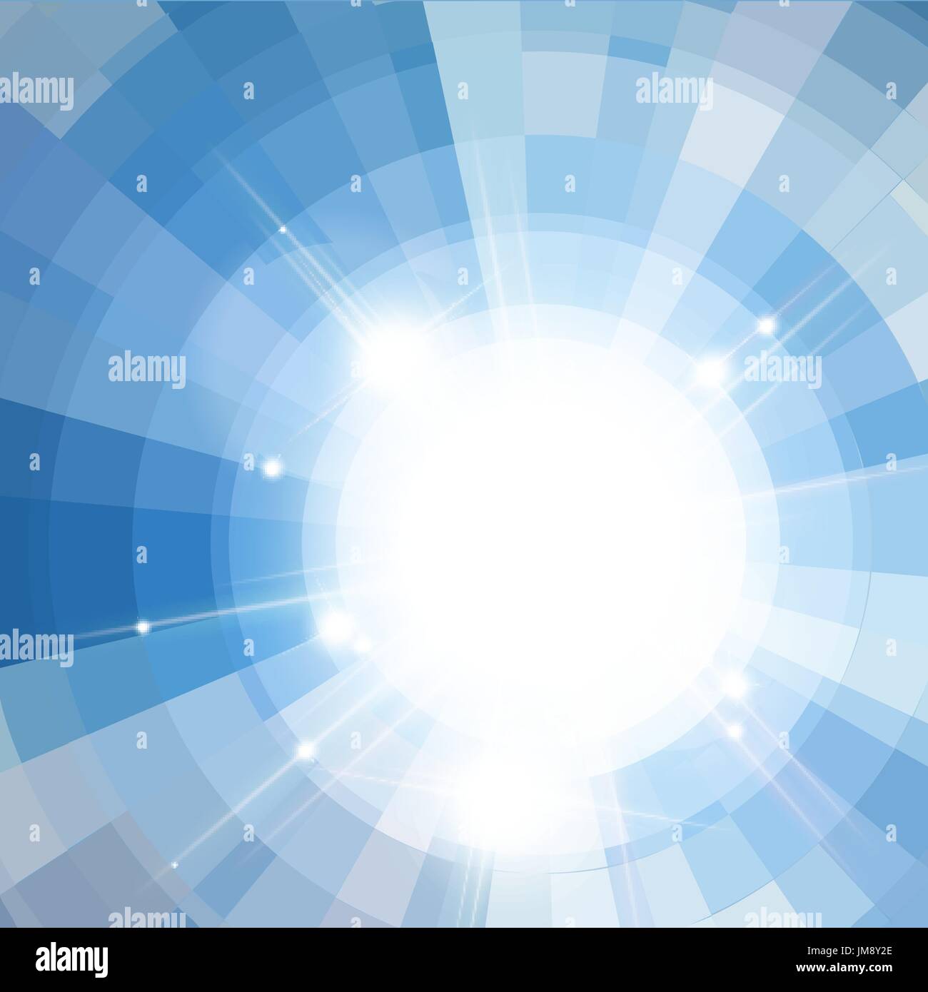 The sun in the blue sky. Vector illustration. 10 eps Stock Vector Image ...