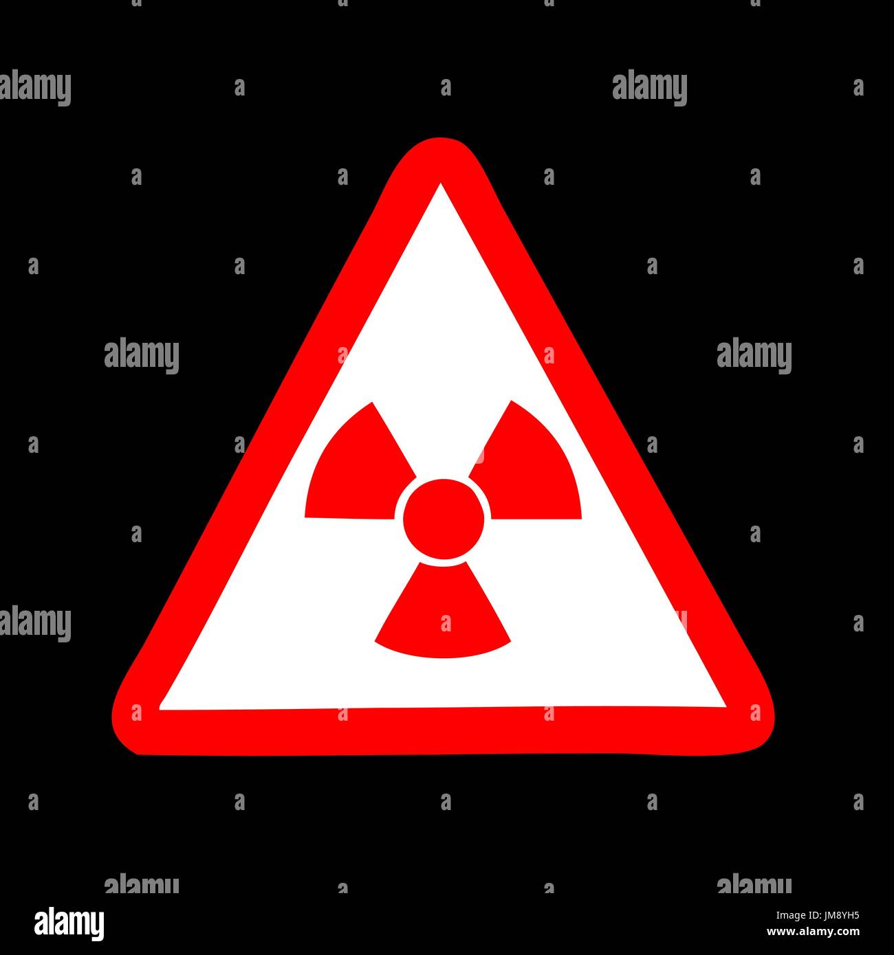 Vector illustration of radiation warning sign, isolated on white