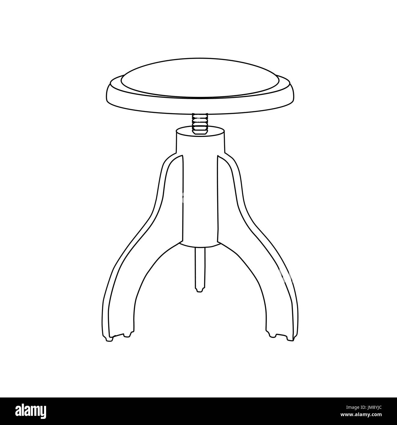 vector stool for piano. illustration. 10 eps Stock Vector