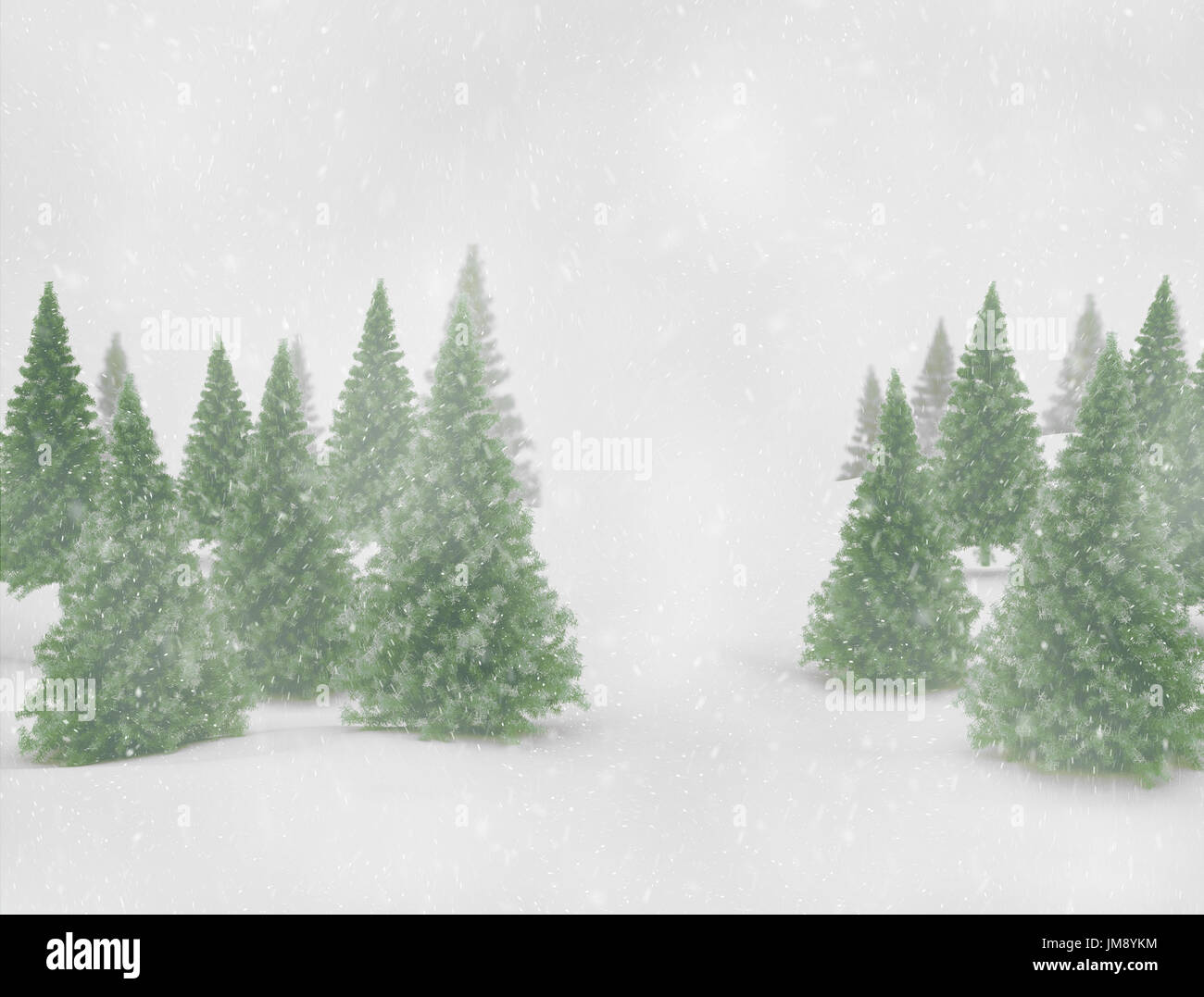 Winter landscape - Snow and pine trees Stock Photo - Alamy