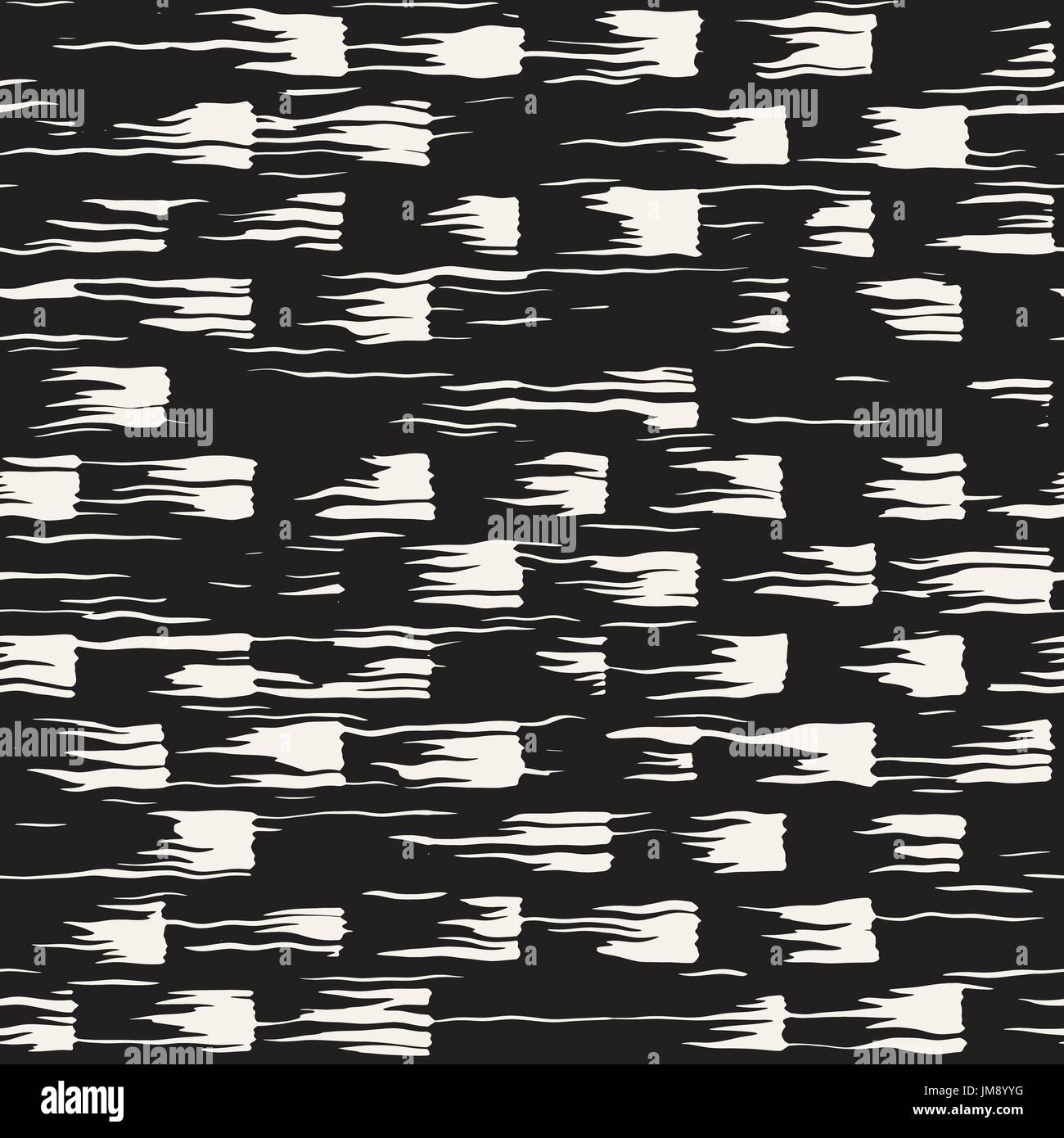 Vector seamless pattern with brush stripes and strokes. Black and white ...