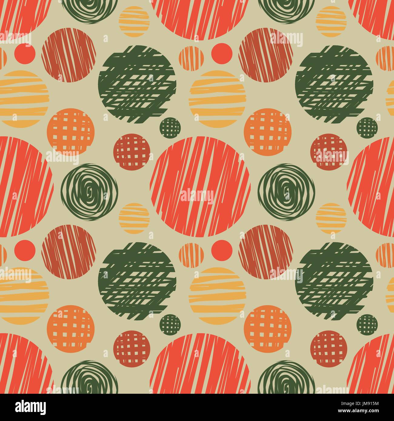 Vector fabric circles abstract seamless pattern background color ...