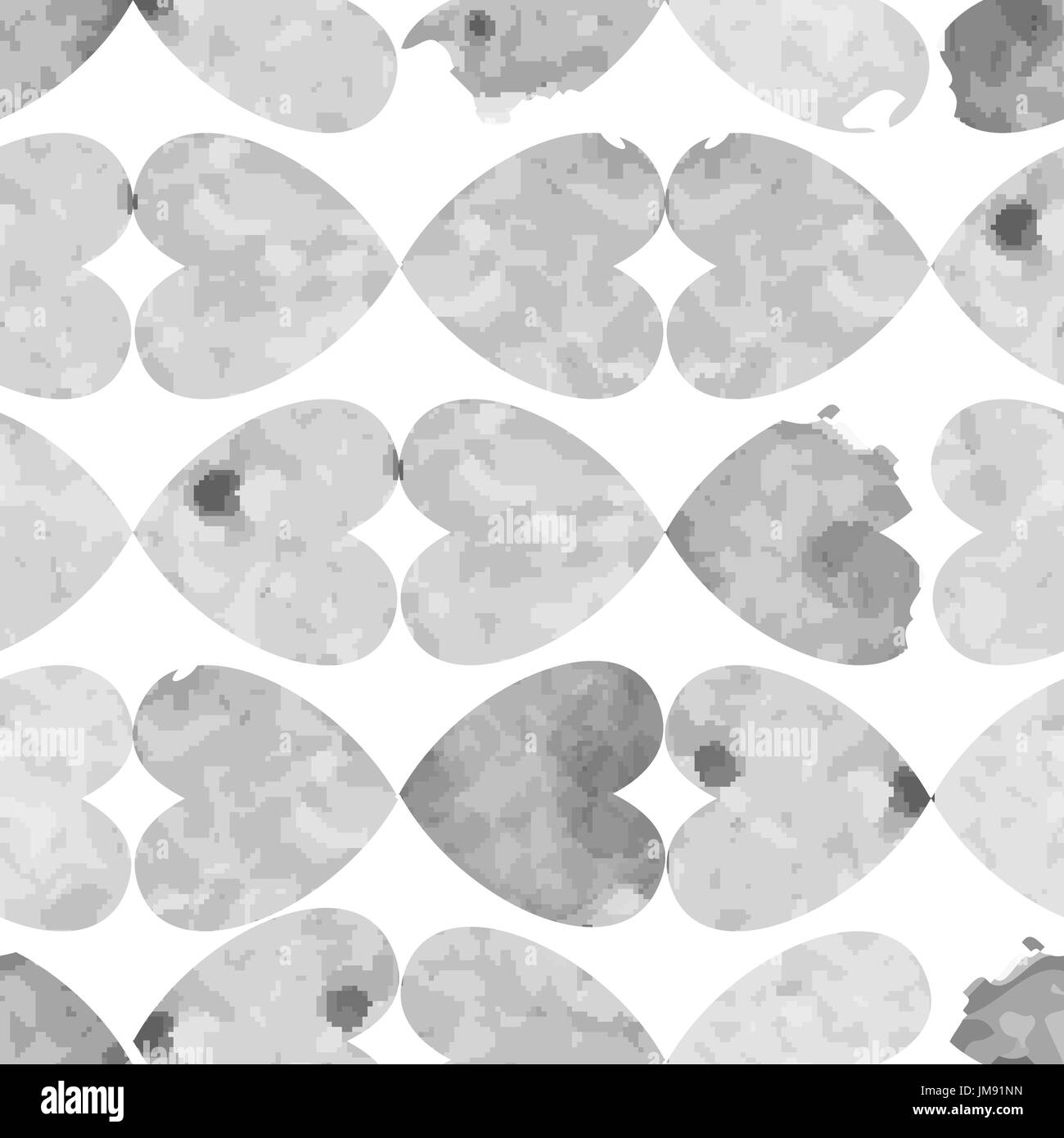 Seamless pattern with watercolor hearts. Vector illustration Stock ...