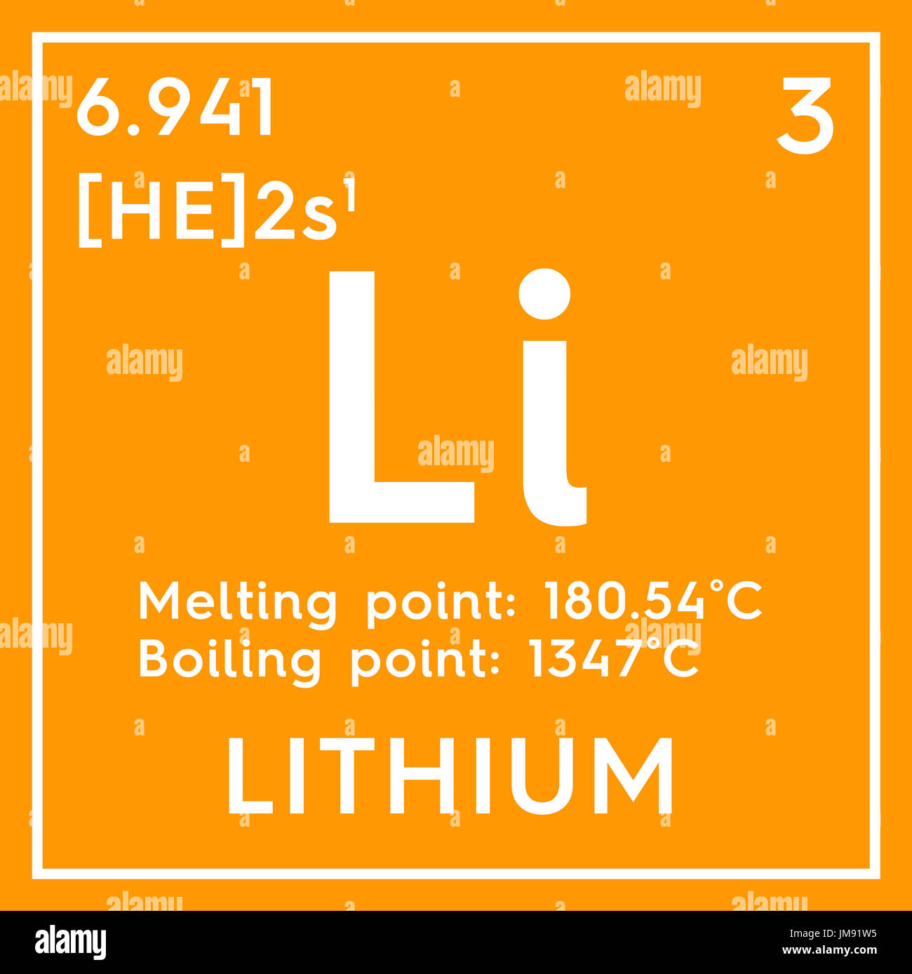 Lithium. Alkali metals. Chemical Element of Mendeleev's Periodic Table