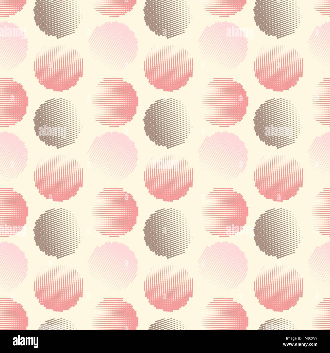 Vector fabric circles abstract seamless pattern background with hand ...
