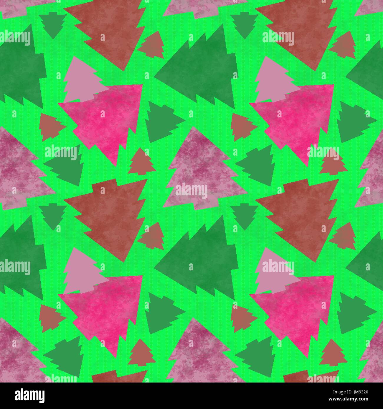 seamless pattern of Christmas trees in retro style. 10 eps Stock Vector ...