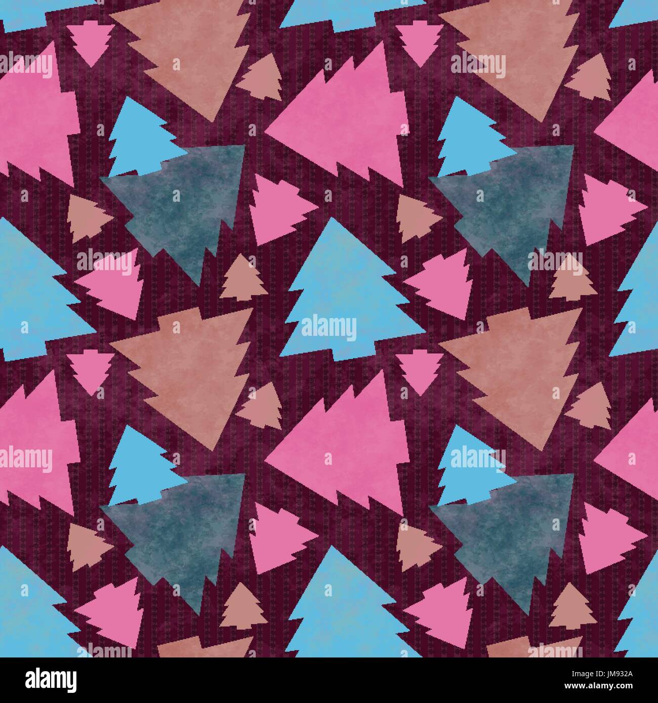 seamless pattern of Christmas trees in retro style. 10 eps Stock Vector ...