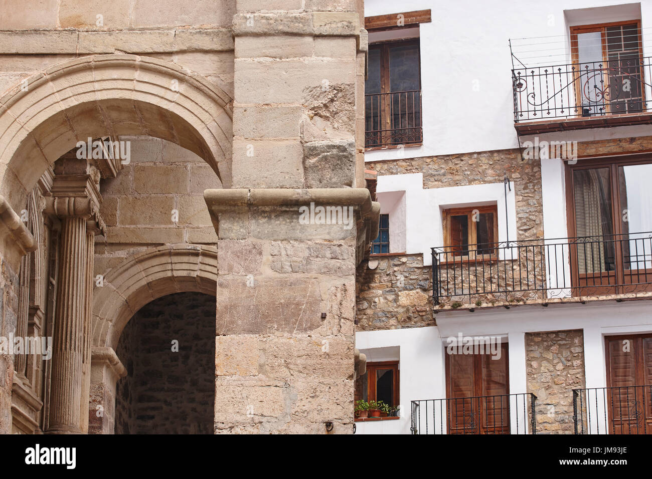Picturesque village in Spain. Alcala de la Selva. Teruel heritage. Architecture Stock Photo