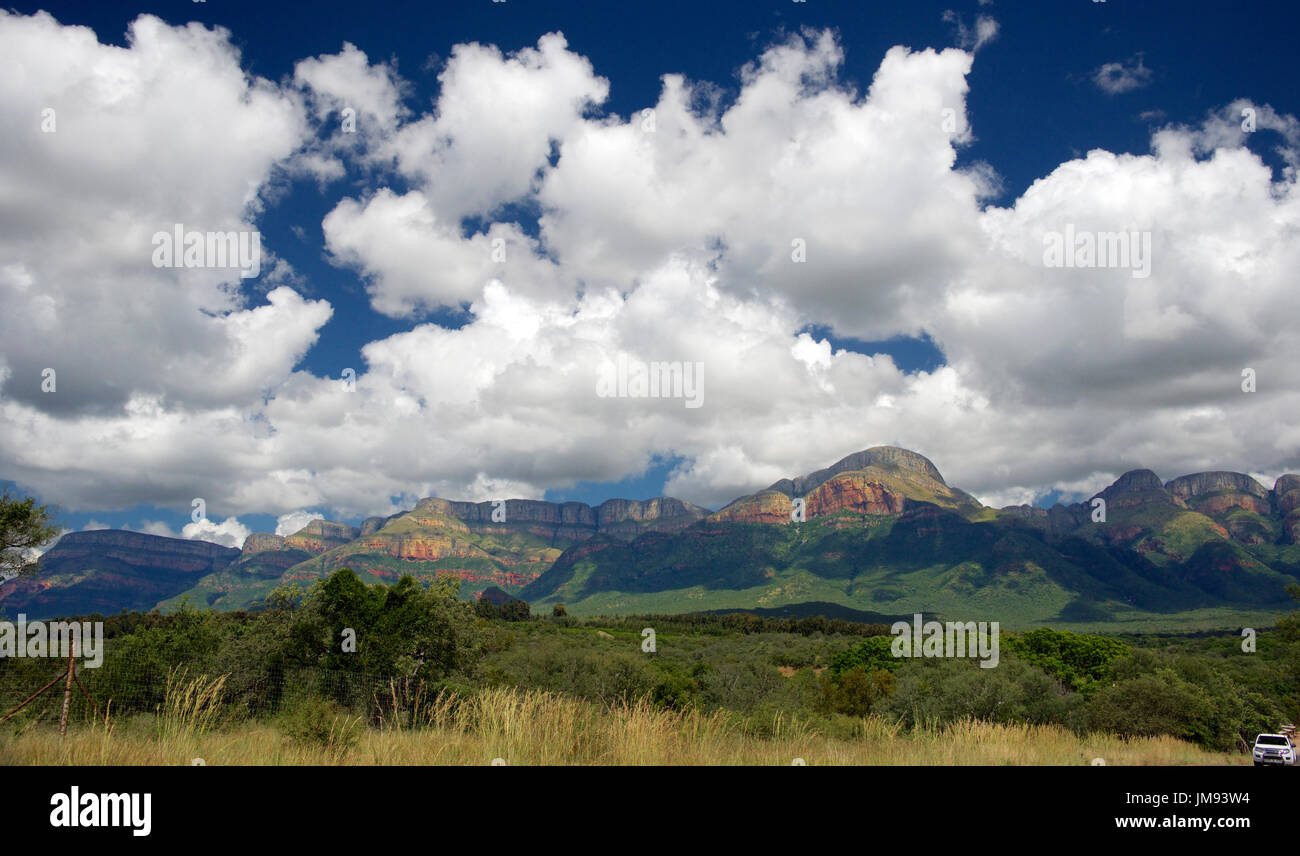 Panoramic view Northern Drakensberg Escarpment and mountain range  Limpopo South Africa Stock Photo