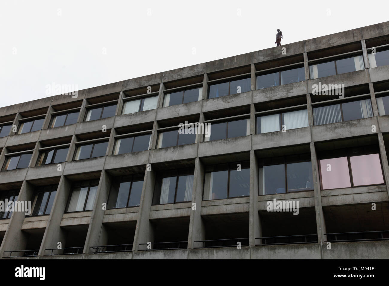 Part of Sir Antony Gormley's work '3X ANOTHER TIME' on the campus of the UEA in Norwich. Stock Photo