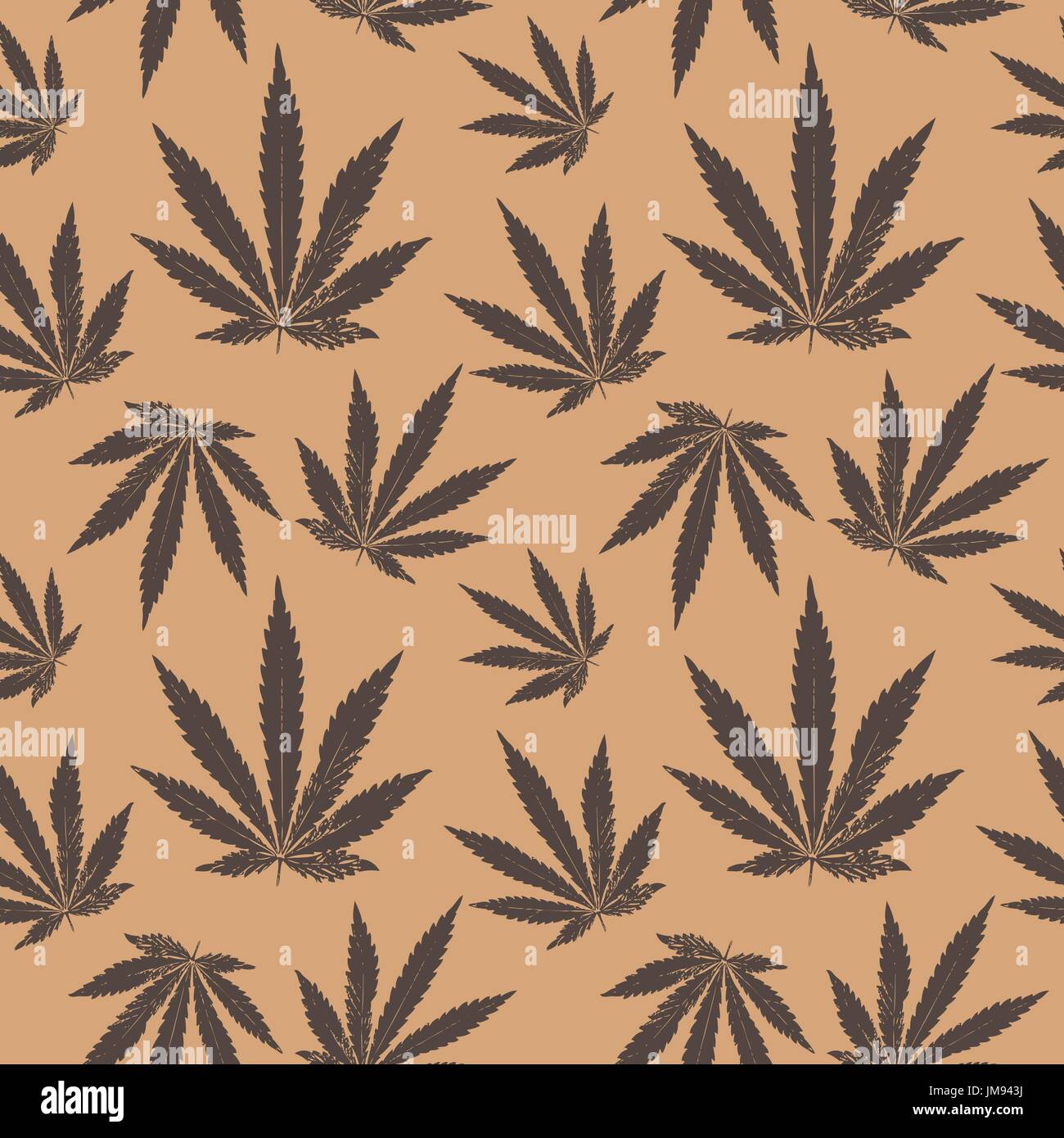 vector seamless pattern of cannabis leaf. seamless pattern from the leaves of cannabis Stock Vector