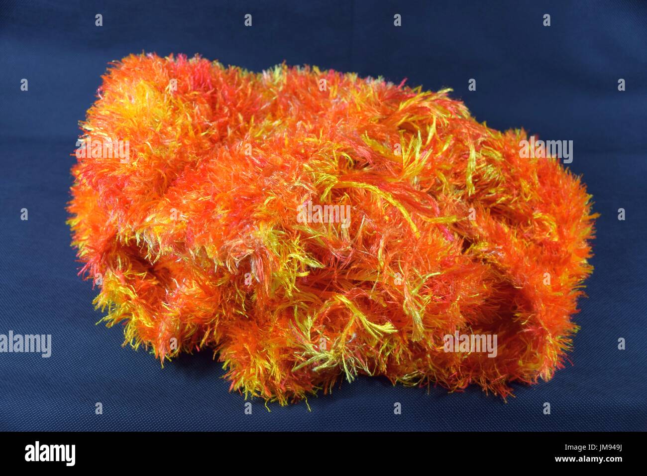 balls of wool for knitting and crocheting work done by hand Stock Photo