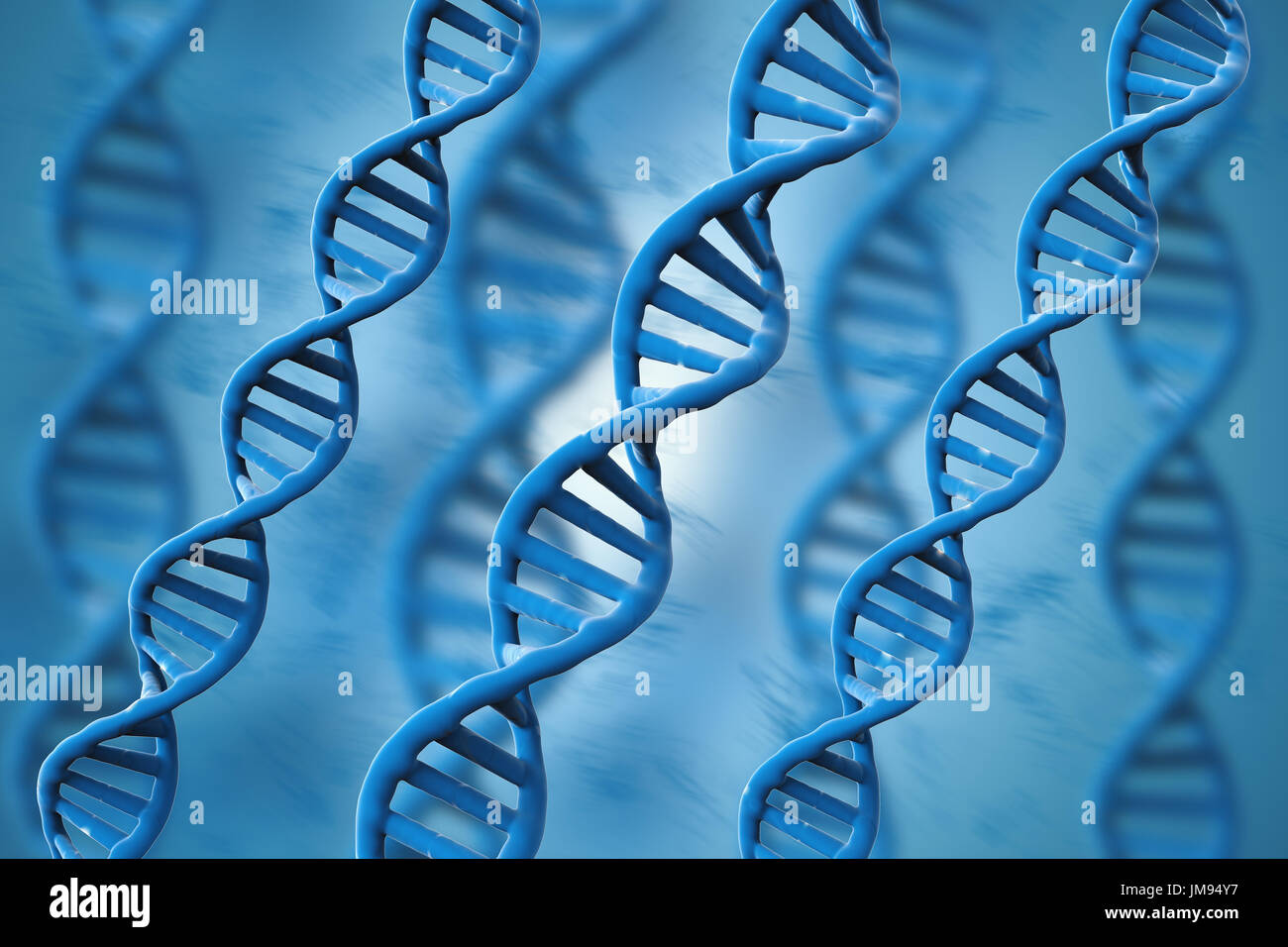 3d rendering blue dna structures on blue background Stock Photo - Alamy