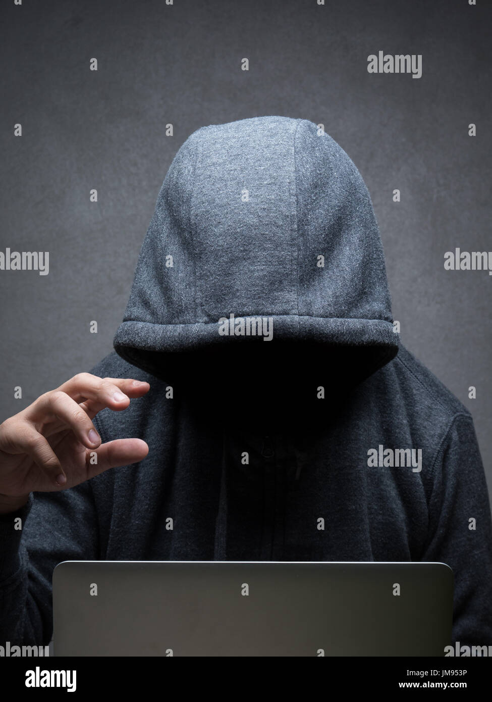 hacker with computer notebook Stock Photo - Alamy