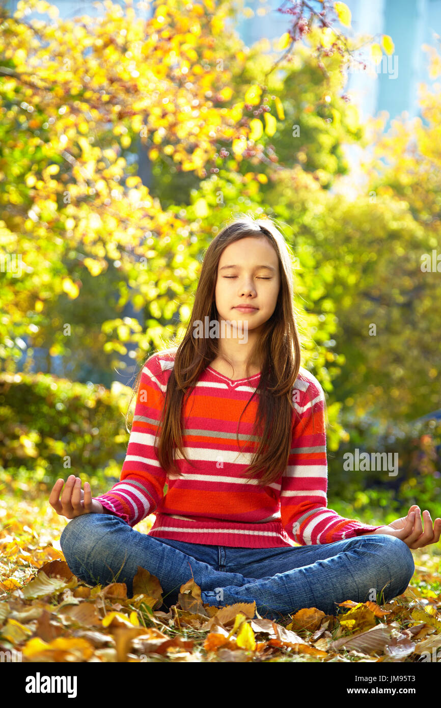 girl in autumn Stock Photo