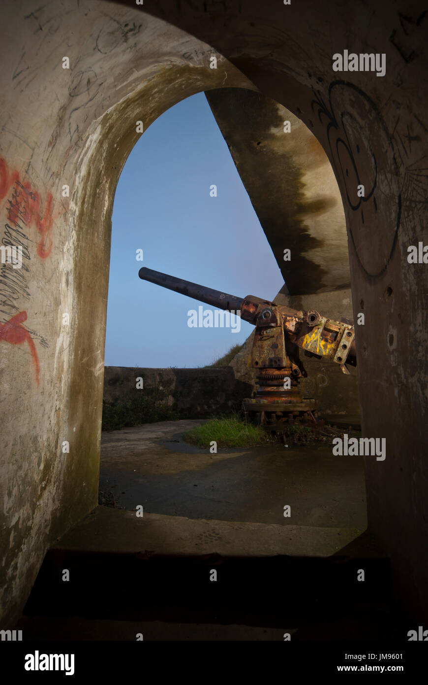 One of the four 155mm canons still standing in the Lucena Pic artillery