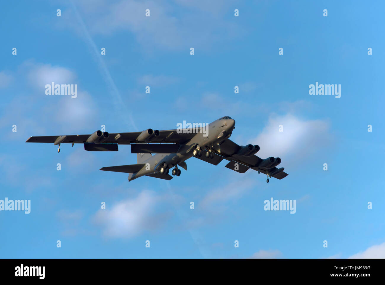 BOSSIER CITY, LOUISIANA, U.S.A.-APRIL 6, 2017: A U.S. Air Force B 52 bomber, assigned to the Air Force Global Strike Command's Eighth Air Force, prepa Stock Photo