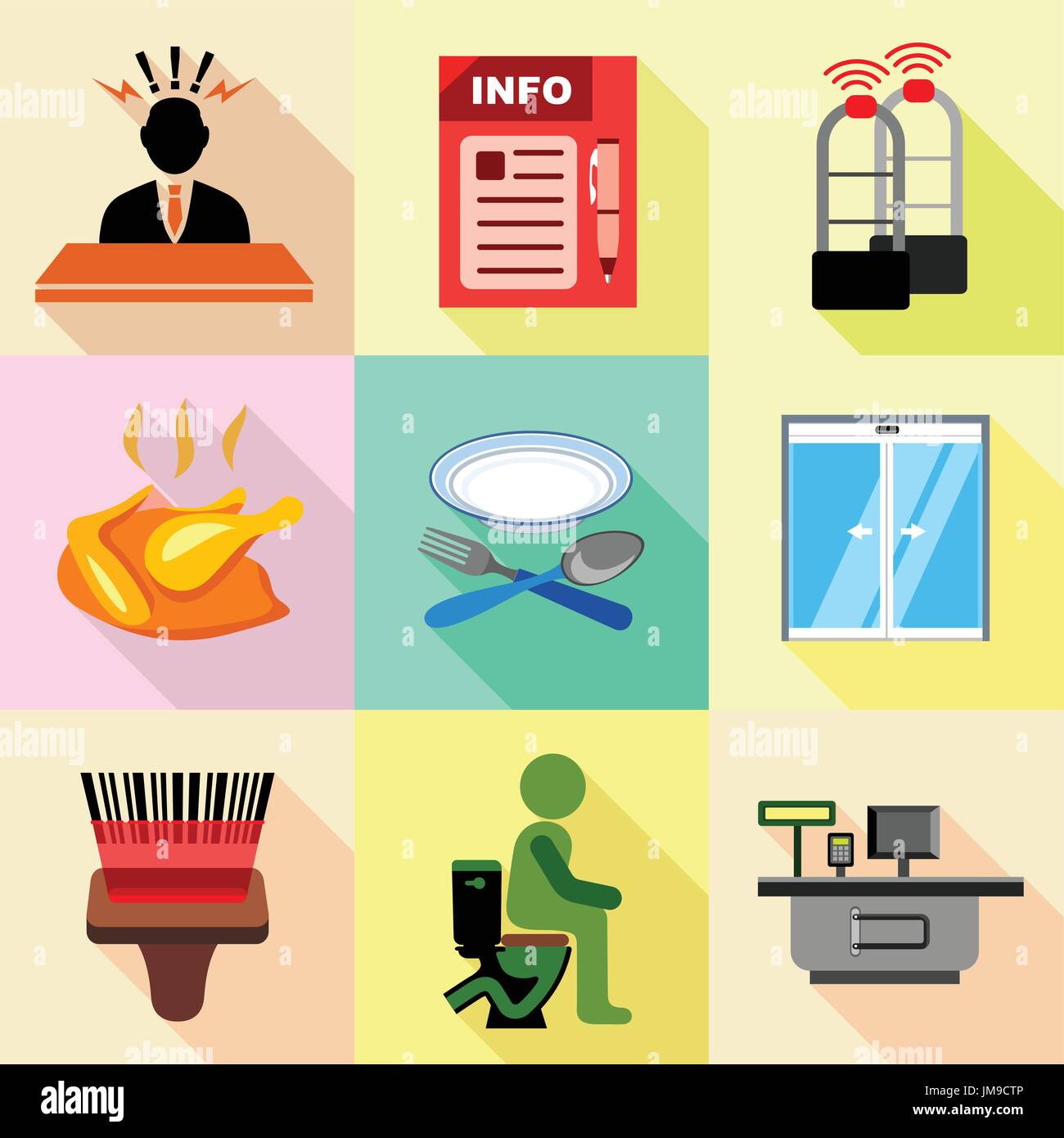 Supermarket icons set, flat style Stock Vector Image & Art - Alamy