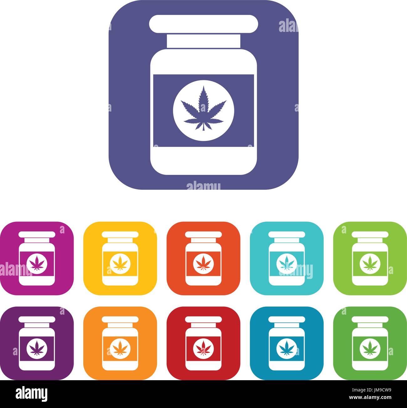 Jar of powder marijuana icons set Stock Vector Image & Art - Alamy