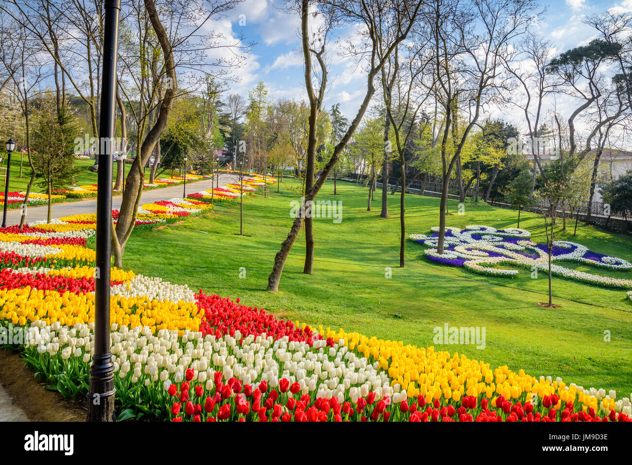 Traditional Tulip Festival in Emirgan Park, a historical urban park ...