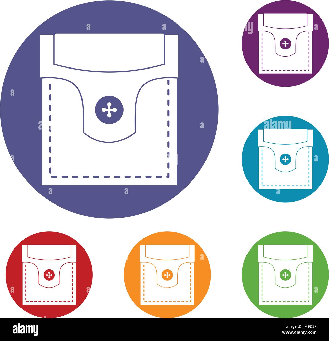 Valve pocket with button icons set Stock Vector Image & Art - Alamy