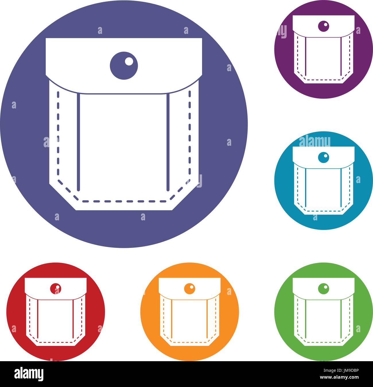 Pocket with valve and button icons set Stock Vector Image & Art - Alamy