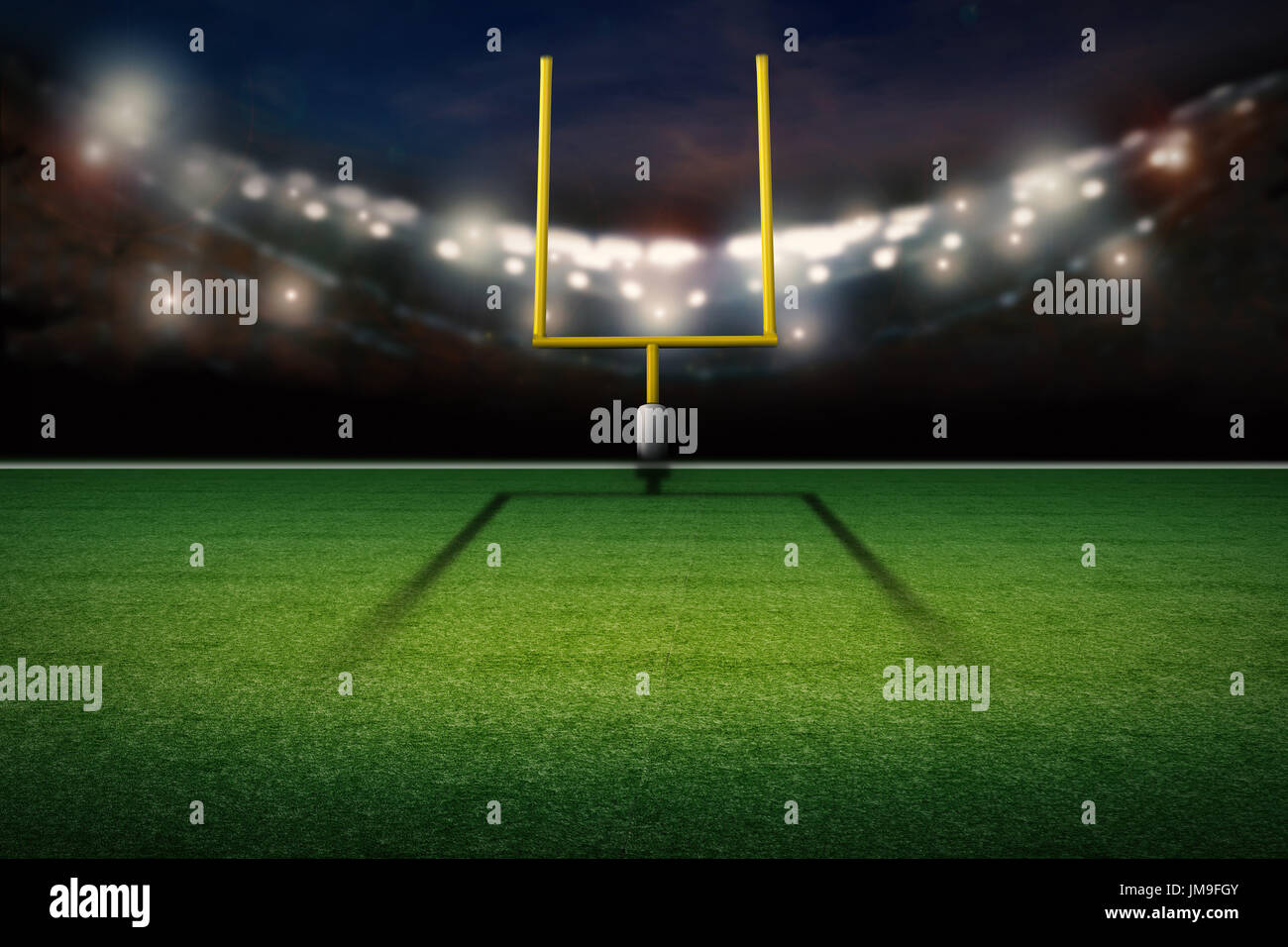 3d rendering american football field goal post Stock Photo - Alamy