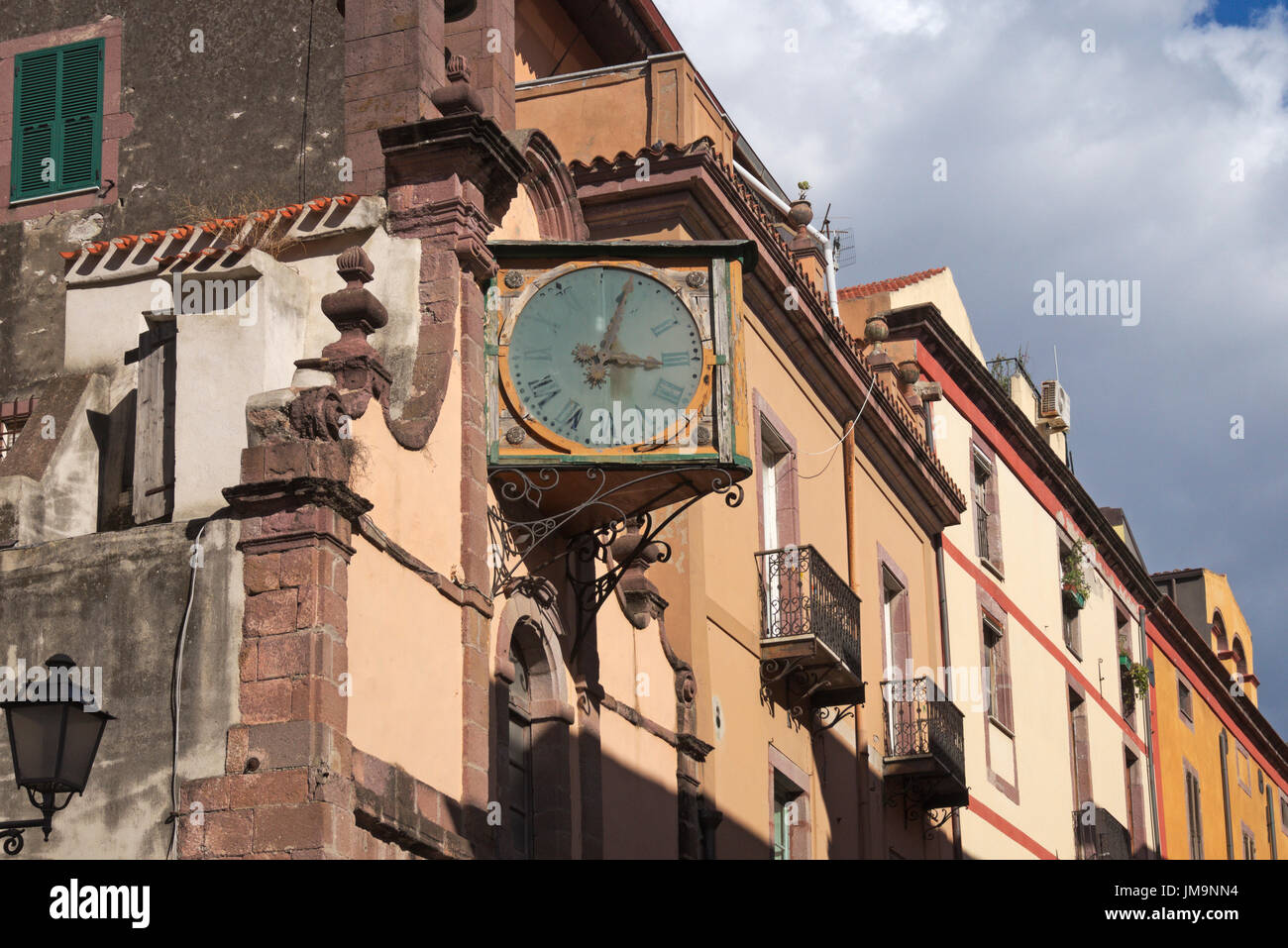 building in the old town of Bosa, Sardinia, Italy Stock Photo