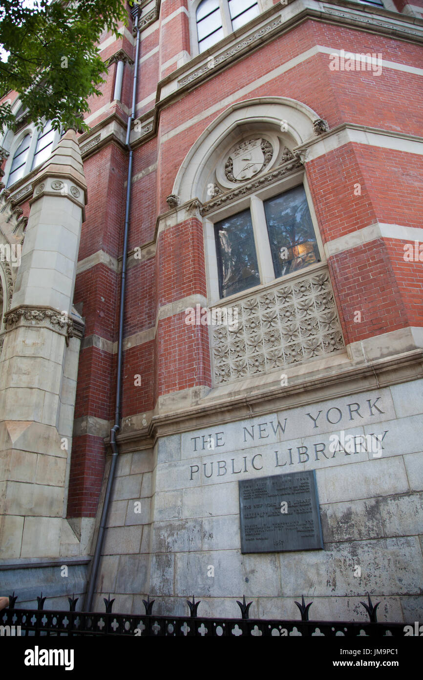 Jefferson Market Public Library on 6th Ave in Manhattan in NYC, USA Stock Photo