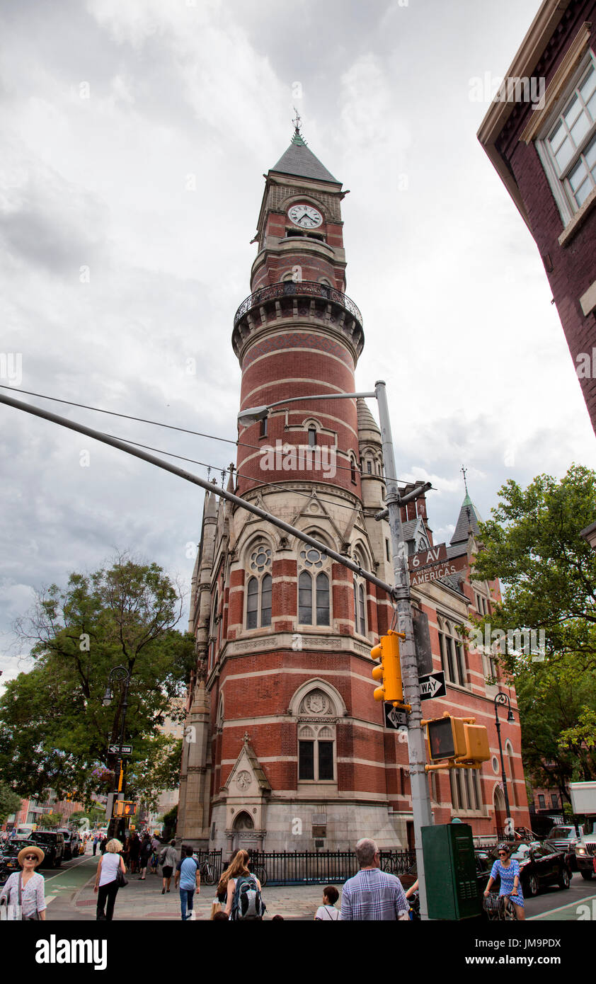 Jefferson Market Public Library on 6th Ave in Manhattan in NYC, USA Stock Photo