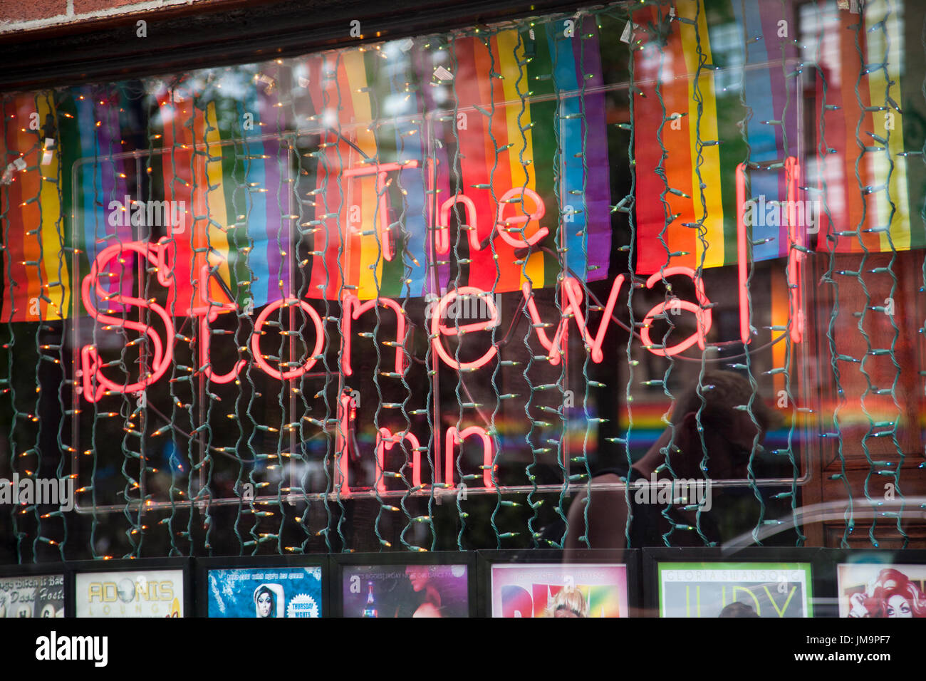 Stonewall Inn Gay Bar on Christopher Street in Greenwich Village, NYC - USA Stock Photo
