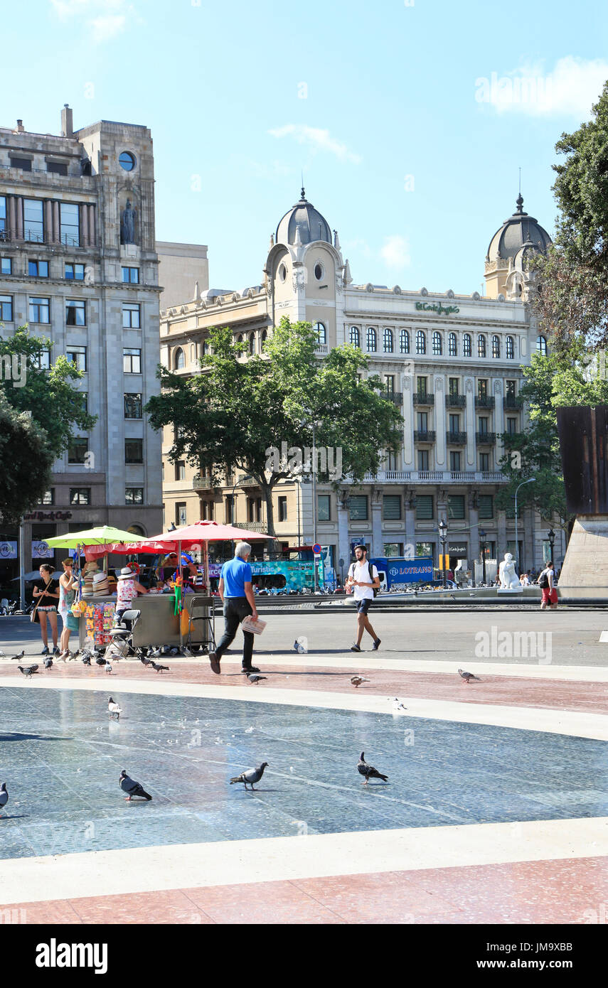 Plaza de Catalunya, Barcelone,Spain Stock Photo