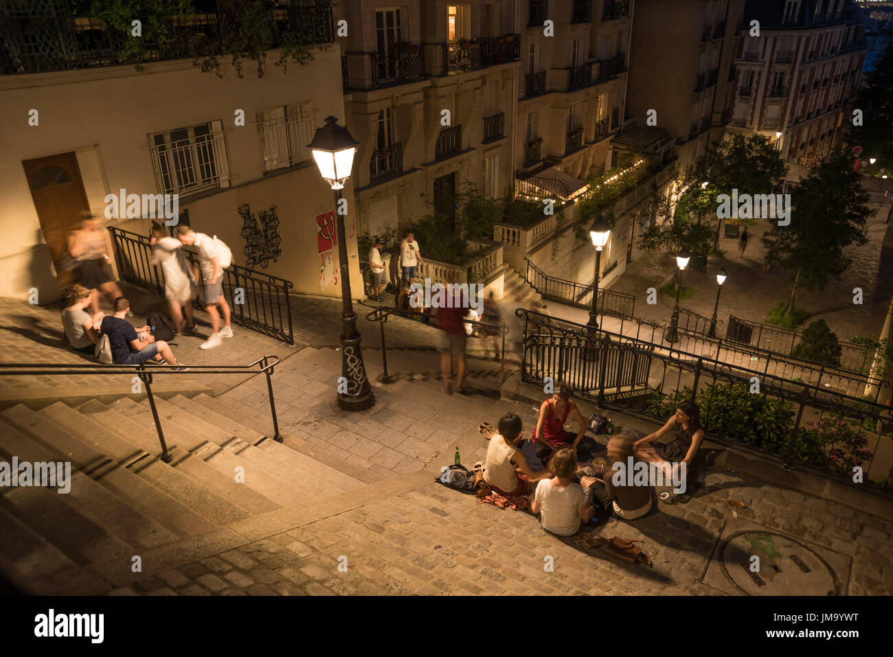 Paris, Montmartre, Treppe Stock Photo