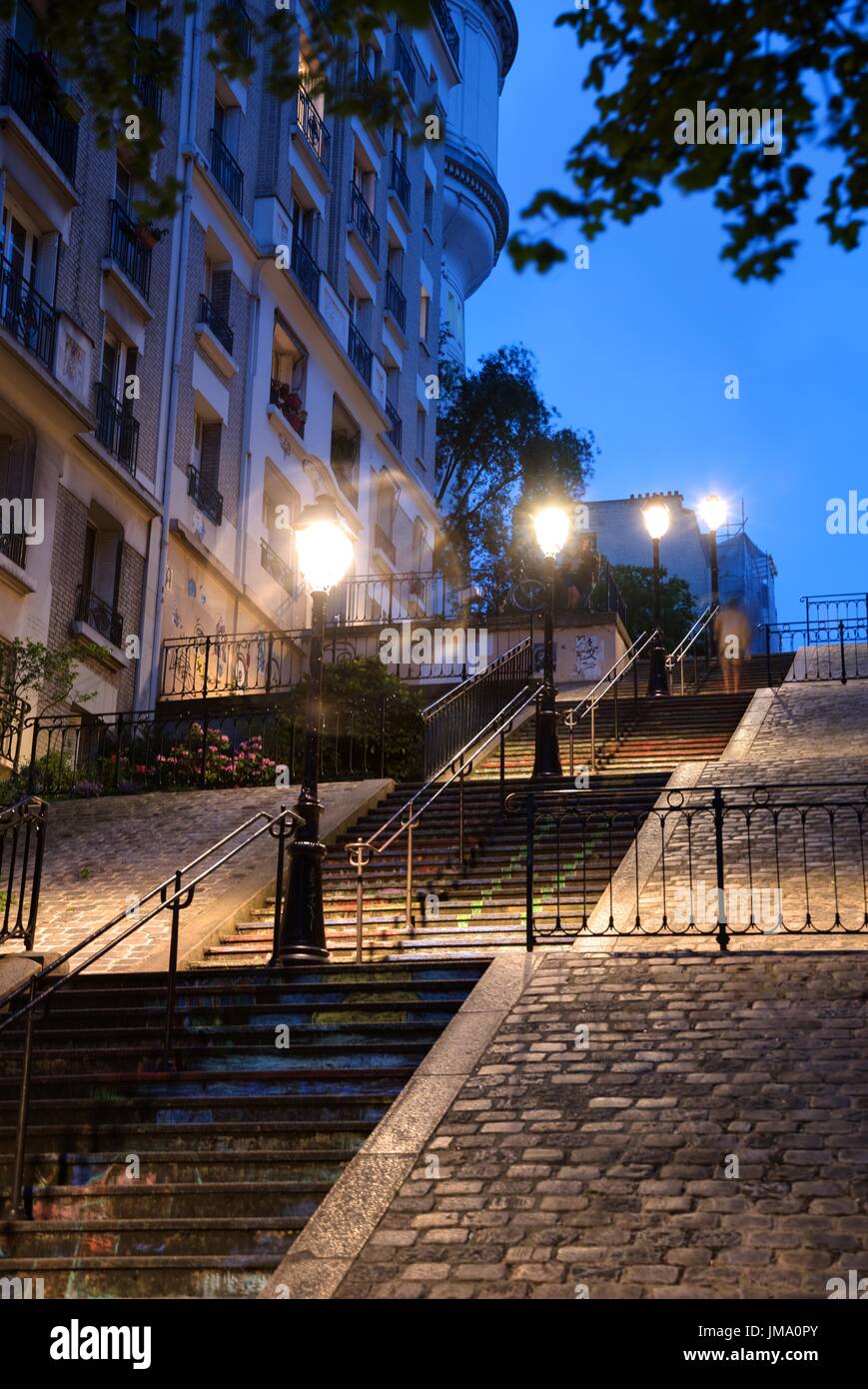 Paris, Montmartre, Treppe Stock Photo Alamy