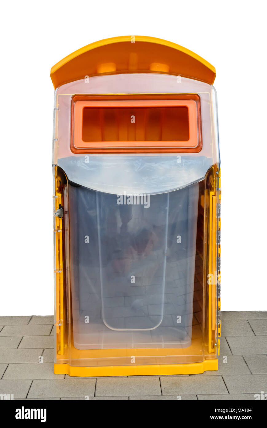 Orange plastic trash bins Stock Photo Alamy