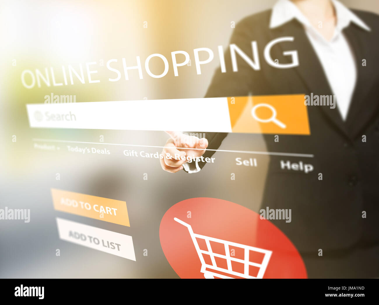 woman doing online shopping Stock Photo