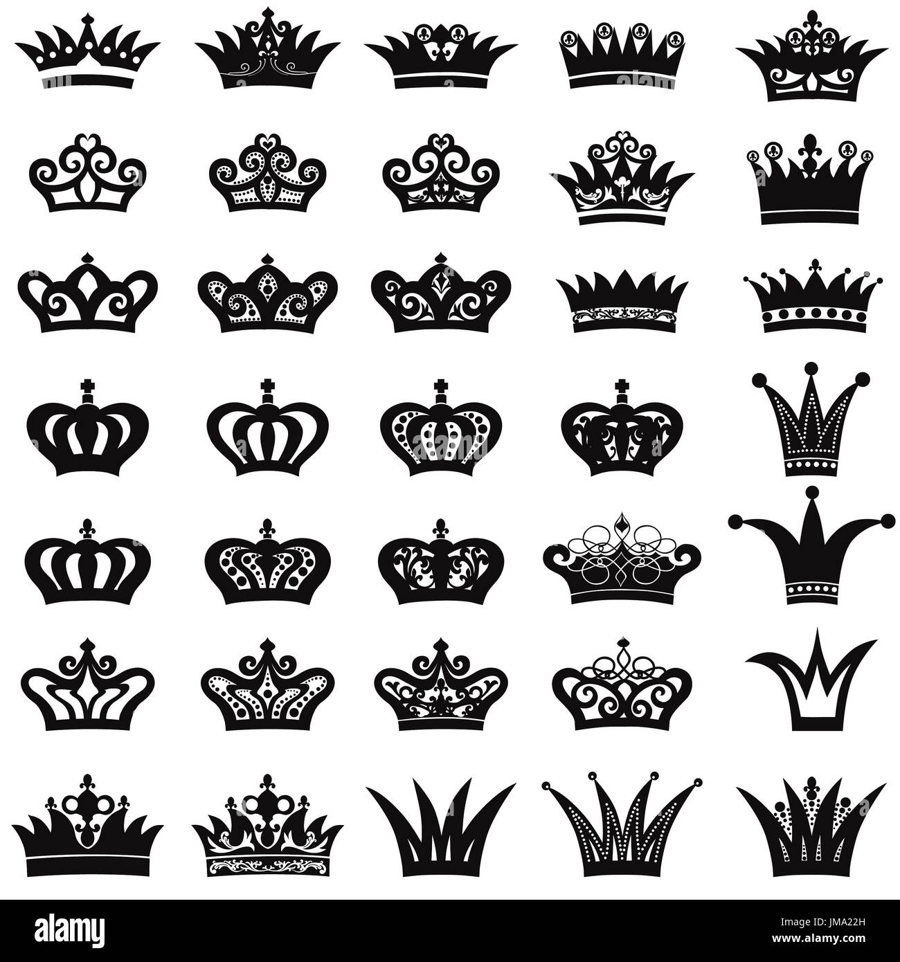 Crown icon set Stock Photo - Alamy