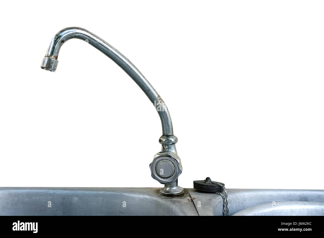 Old and used faucet. isolated on white with copy space Stock Photo Alamy