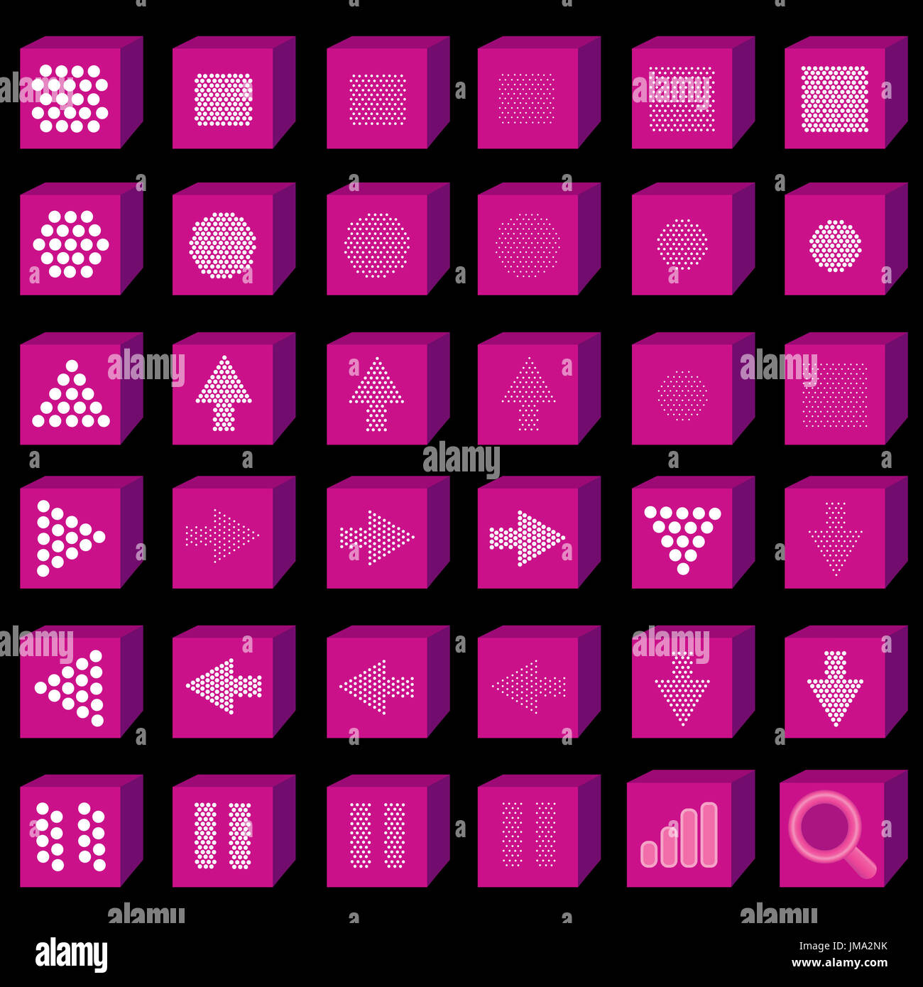 Flat multimedia icons. Music and sound button set. Stock Photo