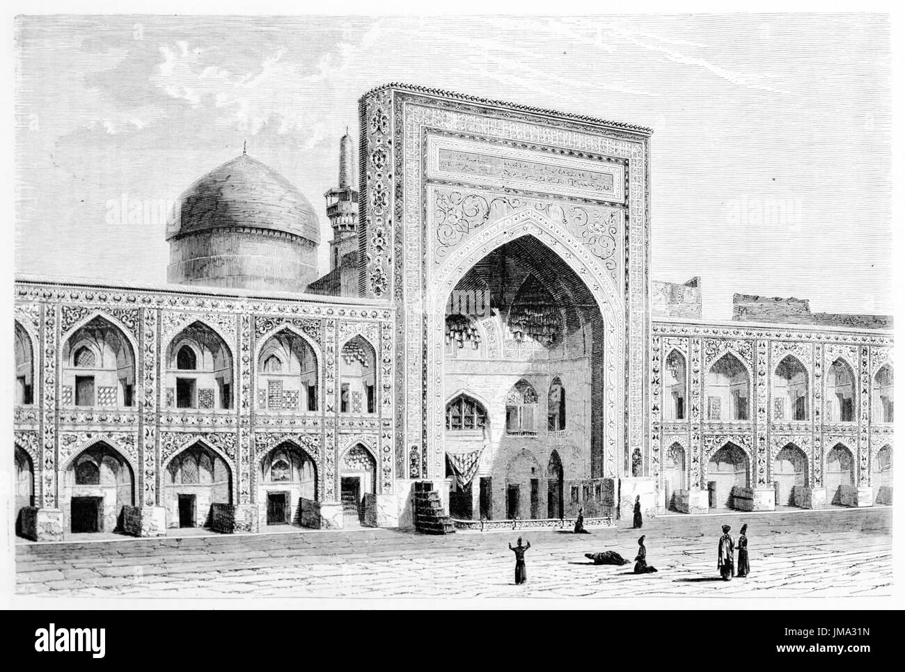 Old view of Imam Reza Shrine, Mashhad, Iran. Created by De Bar after ...