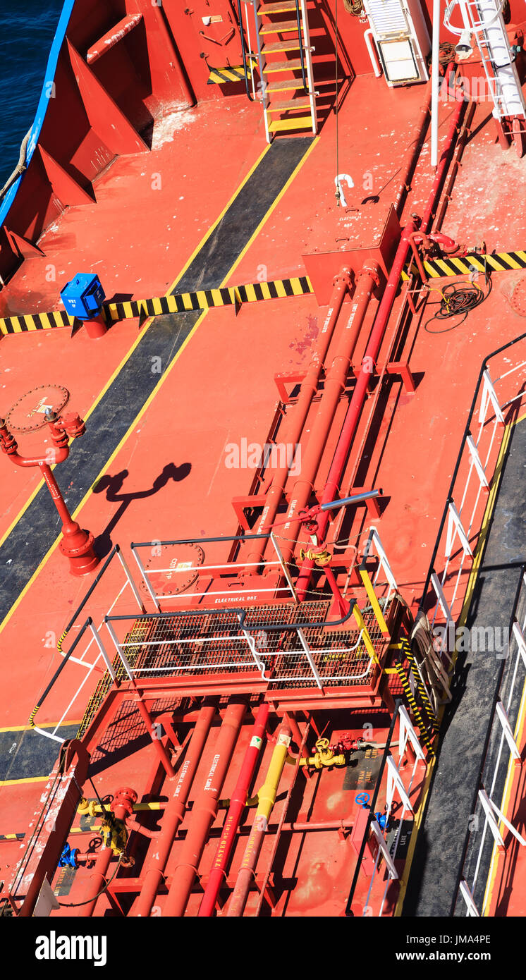 Oil tanker deck pipes hi-res stock photography and images - Alamy