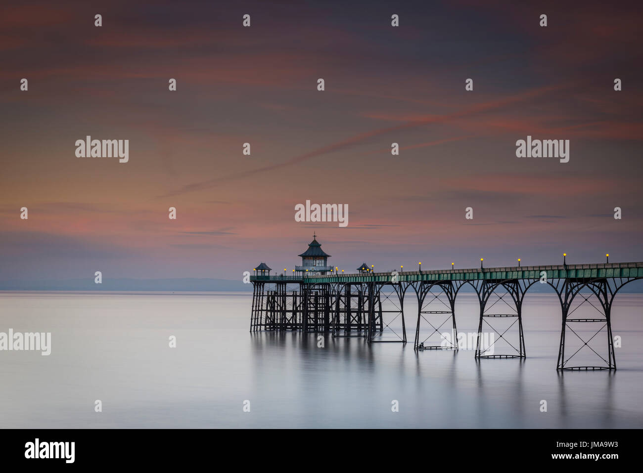 Grade 1 listed Victorian Pier, Clevedon, North Somerset, UK Stock Photo